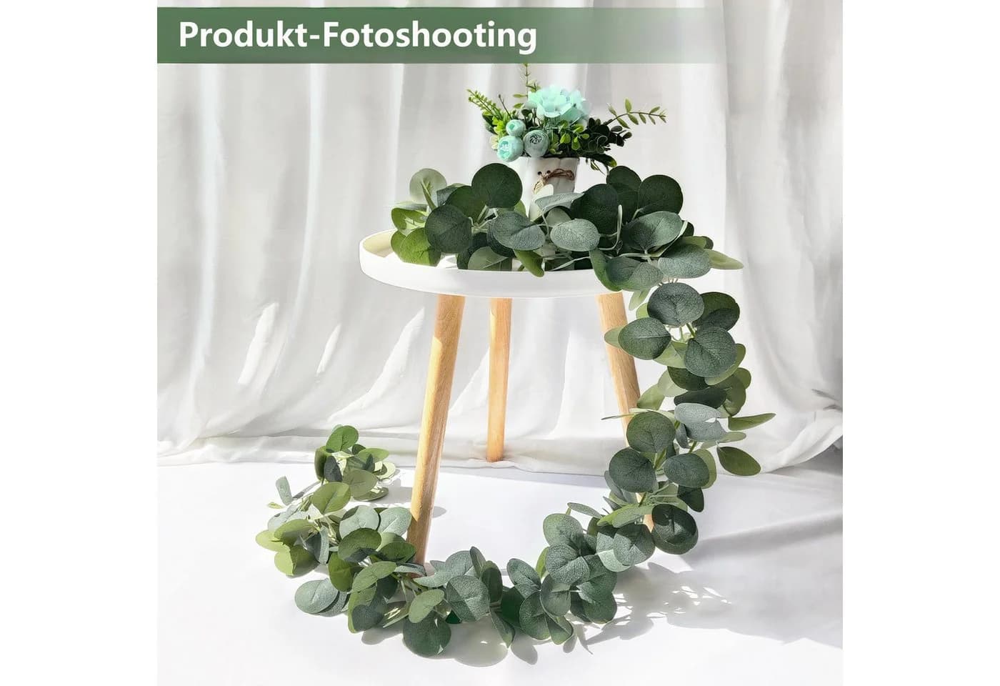 FOUORTUNATE-BEE Kunstpflanze 4 Stück Eukalyptus Girlande Grün - Bild 4