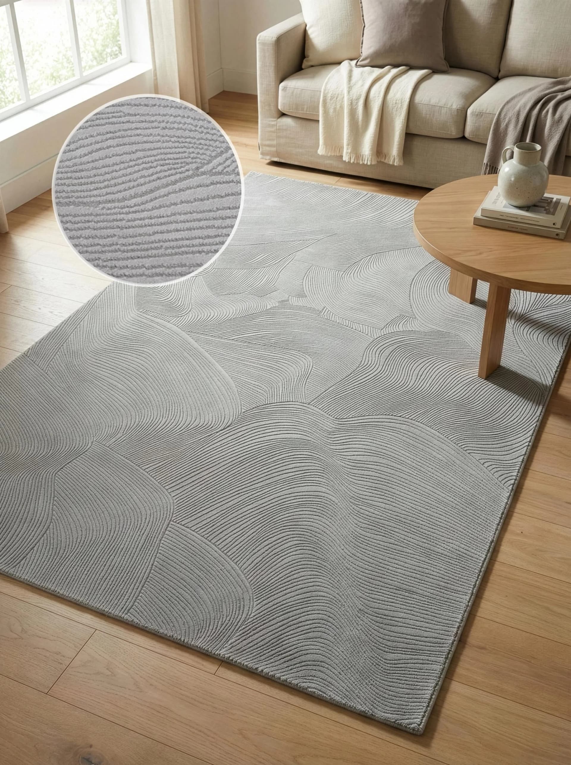 Calvin Klein HOME Teppich Essential Grau Modern