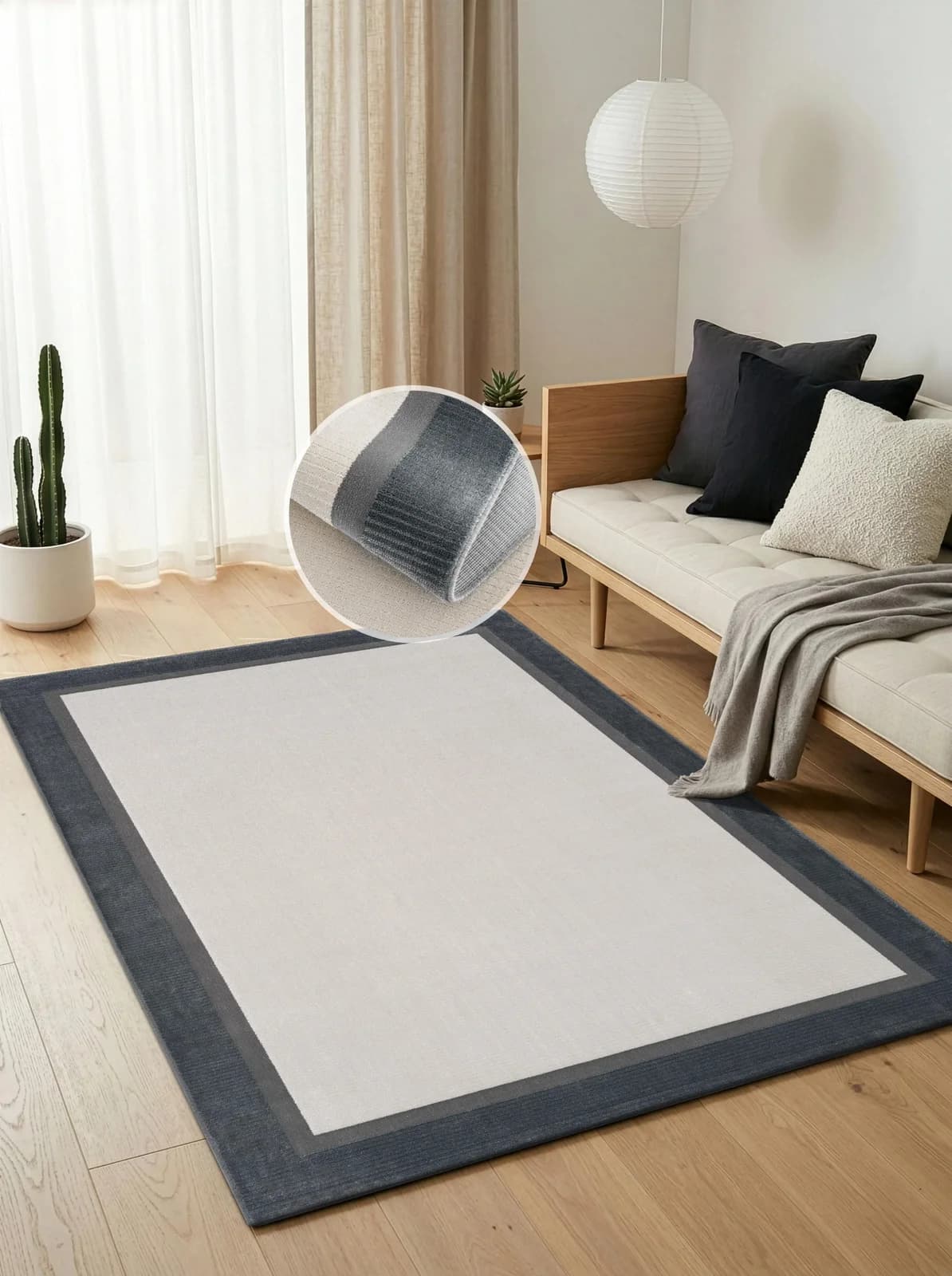 Calvin Klein HOME Teppich Dark Pulse Grau-Cream Modern