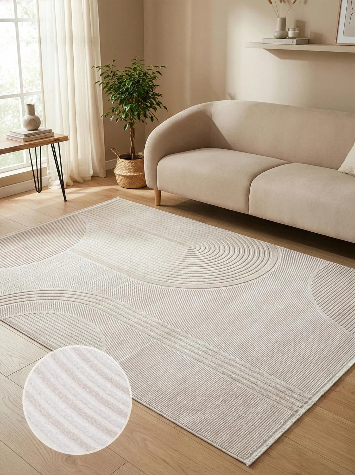 Calvin Klein HOME Teppich Glow Beige Skandinavisch