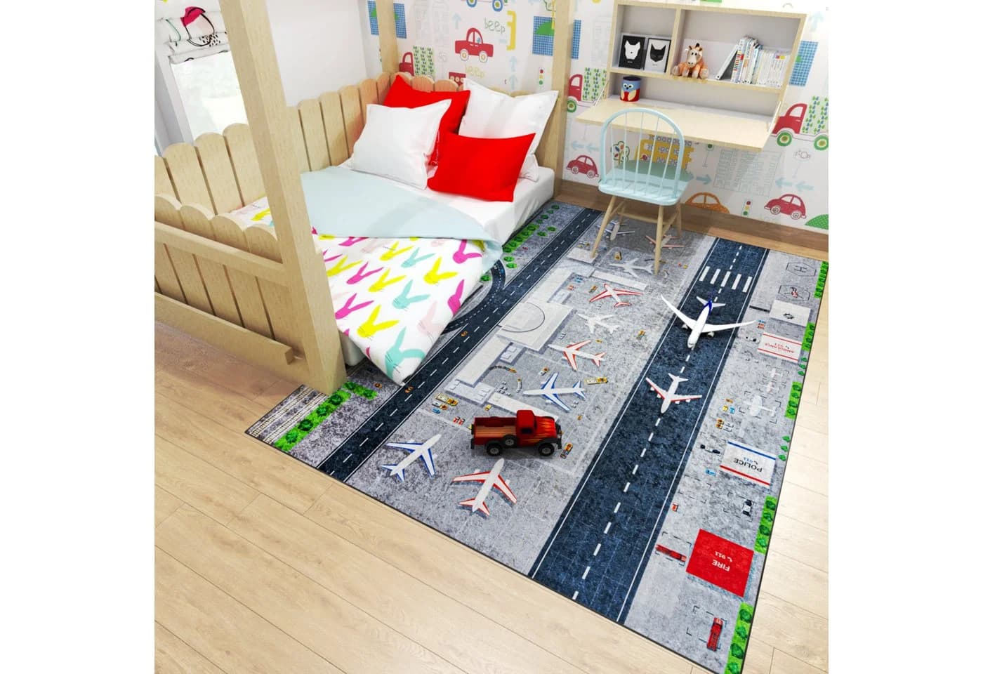 Mazovia Kinderteppich Straßen Kinderzimmer 80x150 cm Waschbar - Bild 1