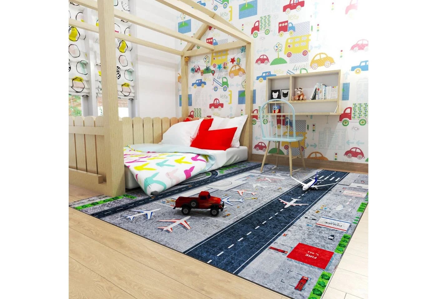 Mazovia Kinderteppich Straßen Kinderzimmer 80x150 cm Waschbar - Bild 4
