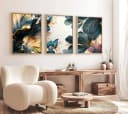 Wallity 3-teiliges Wandbild MDF Massivholz Rahmen 35x50 cm Bild 4