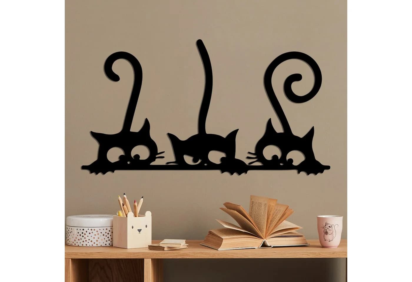 Wallity Wanddekoobjekt Metall Schwarz Modernes Design