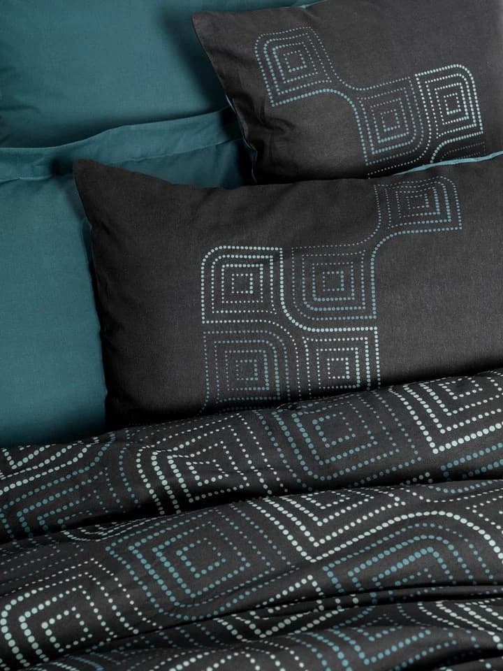 L'Essentiel Maison Bettwäsche Set Relax Petrol Blau, Ranforce, 2 teilig, 100% Baumwolle