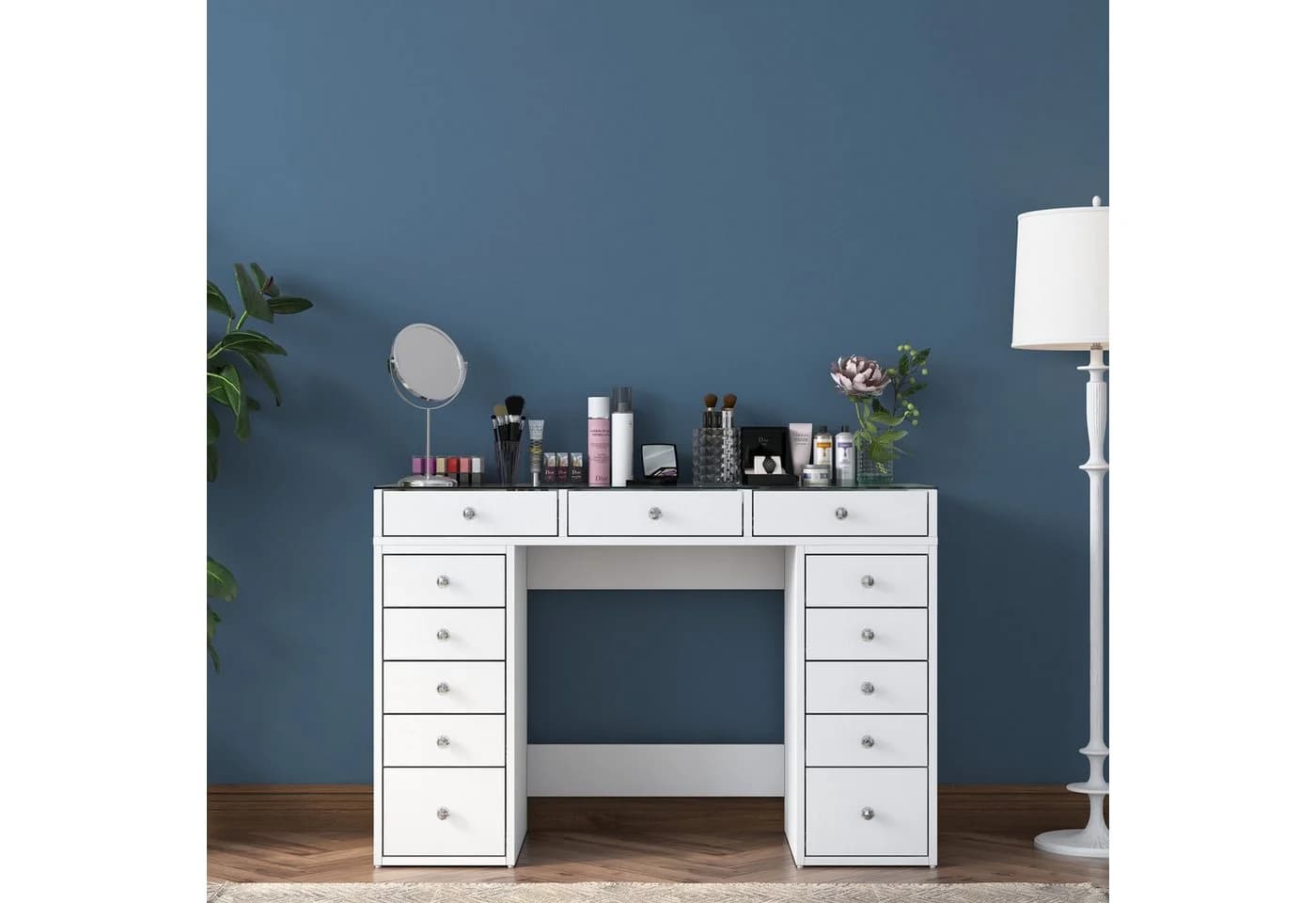 Skye Decor Schminktisch Weiß mit Spiegel und Schubladen - Bild 5