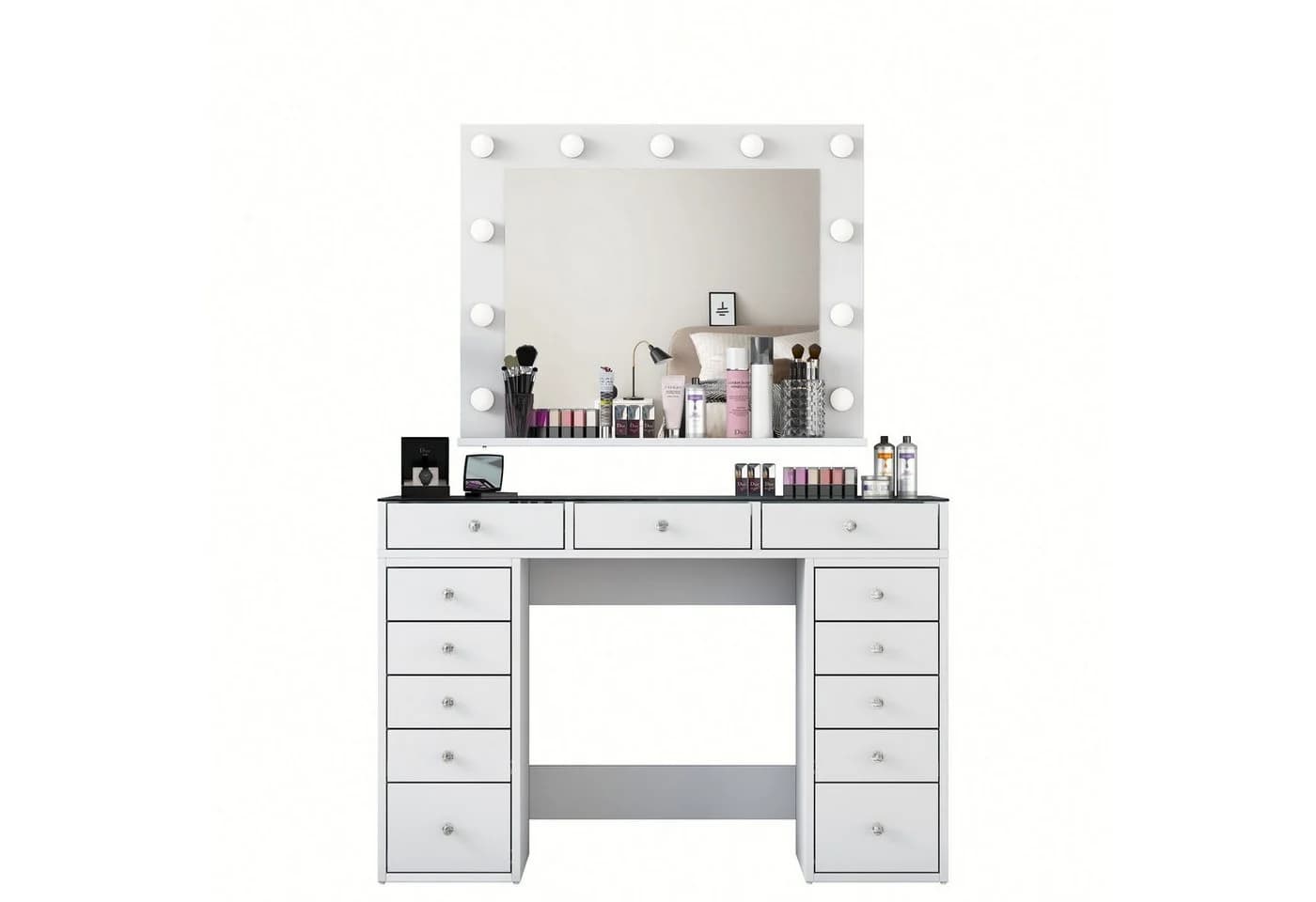 Skye Decor Schminktisch Weiß mit Spiegel und Schubladen - Bild 2