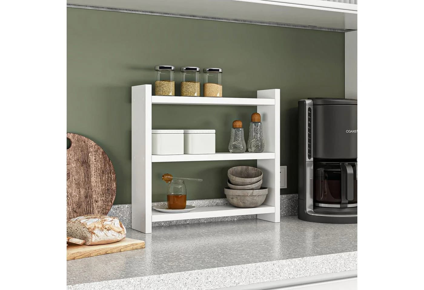 Skye Decor Küchenregal Arbeitsplatten-Organizer Weiß Grau Walnuss Eiche
