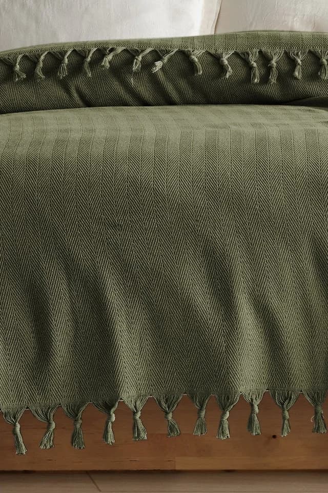 L'Essentiel Maison Doppelpikee-Decke 100% Recycelt Baumwolle Khaki