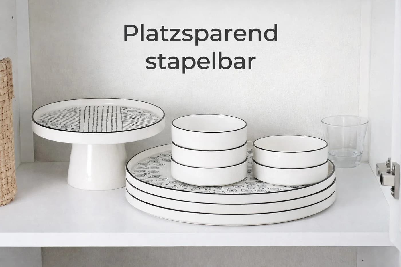 Hermia Concept Frühstücks-Geschirrset 11-tlg. Schwarz/Weiß Keramik Steinzeug - Bild 4