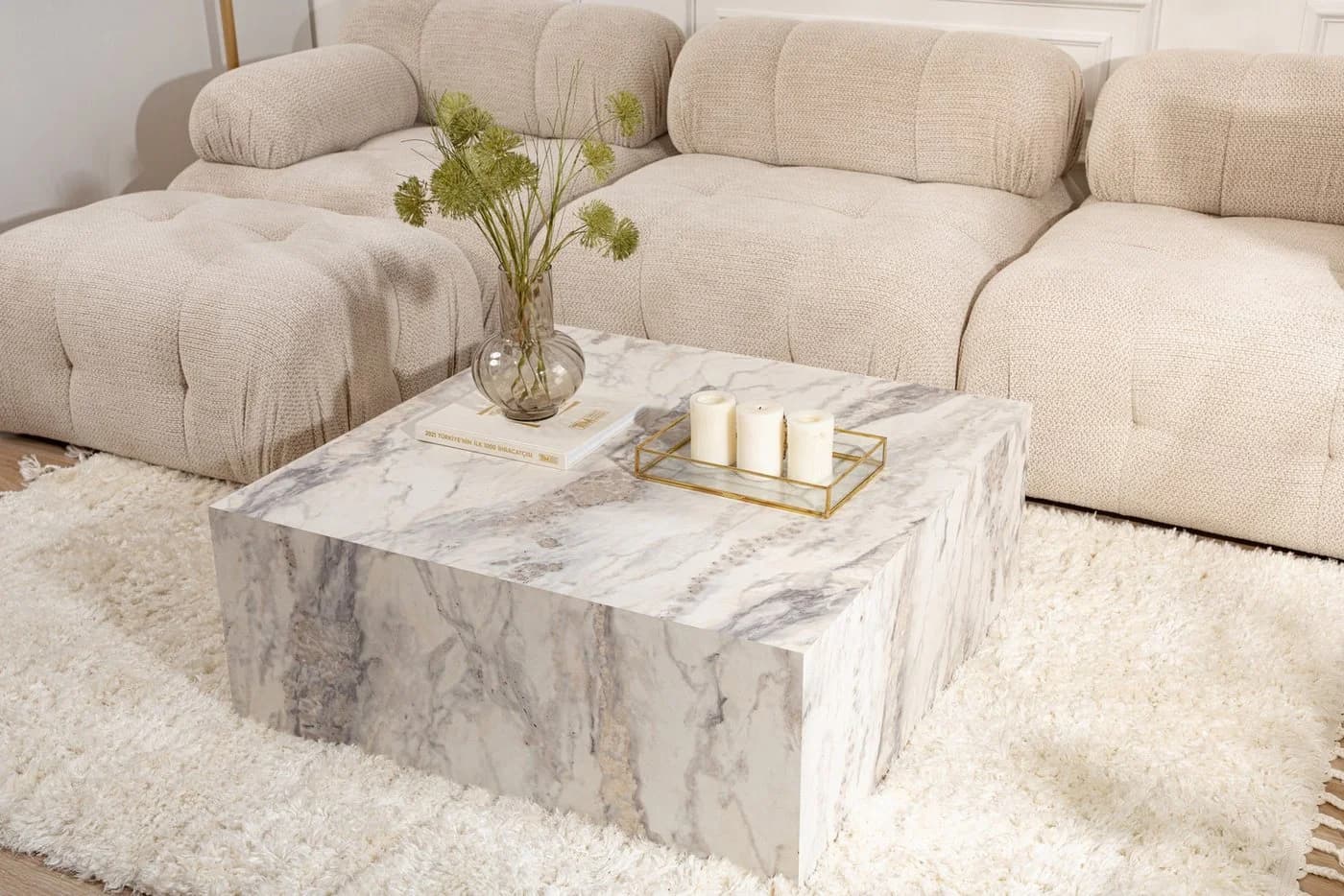 Skye Decor Couchtisch Adler Quadratisch MDF 90x90 cm Weiss - Bild 3