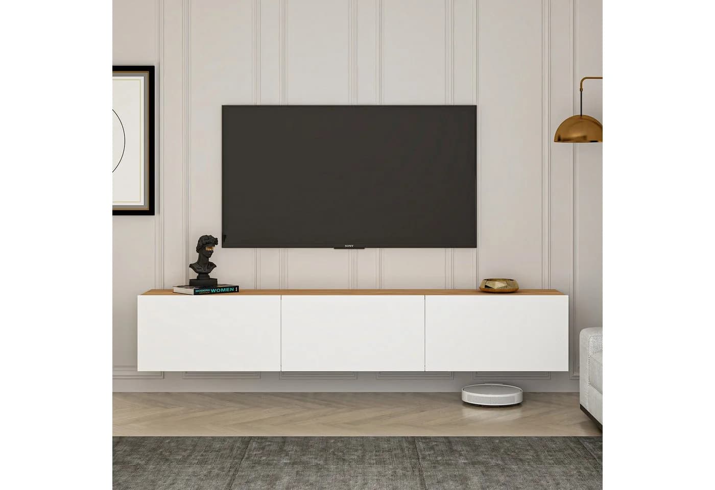Skye Decor Lowboard Boho Weiß Modern TV Unit