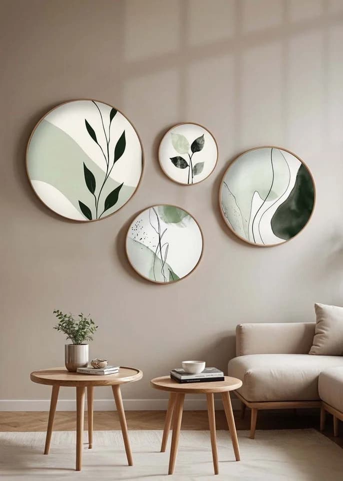 Wallity Leinwandbild 100% SOLID WOOD 45 x 45 cm (4 St) E2073