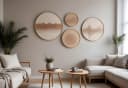 Wallity Leinwandbild Set 4-tlg. 100% Massivholz Wanddekoration Bild 1