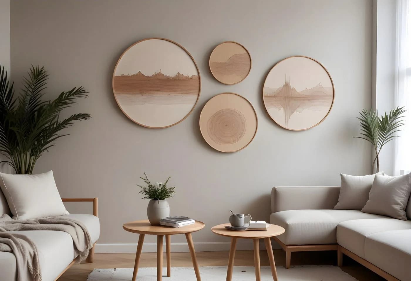 Wallity Leinwandbild Set 4-tlg. 100% Massivholz Wanddekoration