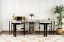 Skye Decor Arbeitstisch Partnerschreibtisch XL Industrie-Design Schwarz Bild 3