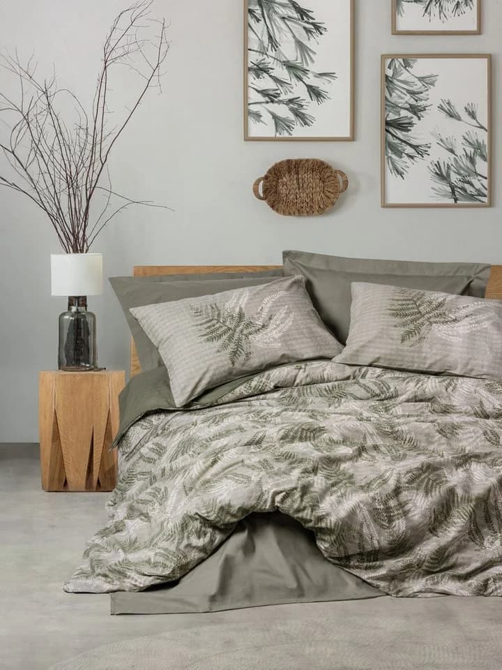 L'Essentiel Maison Bettwäsche Set 100% Baumwolle Khaki Atmungsaktiv - Bild 2