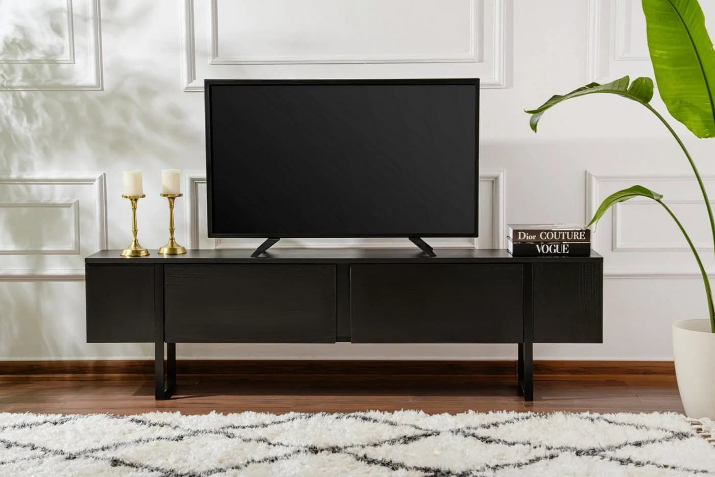 Skye Decor TV-Board 180 cm Modernes XXL Lowboard Schwarz/Weiß - Bild 3