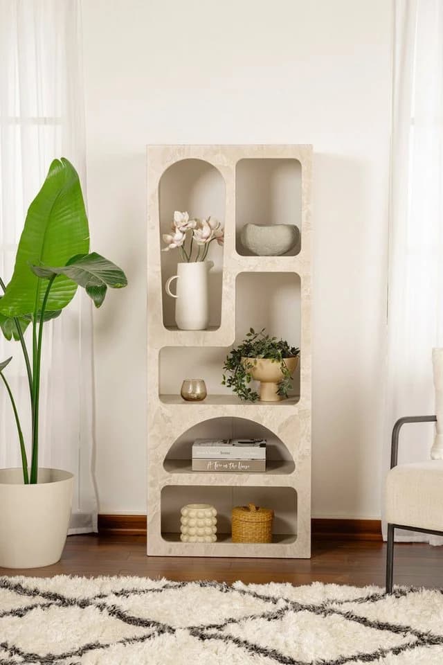 Skye Decor Bücherregal Boho Design Weiß/Beige