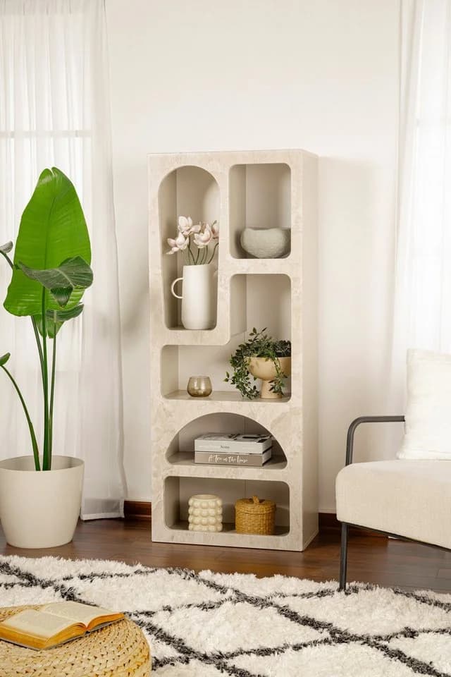 Skye Decor Bücherregal Boho Design Weiß/Beige - Bild 3