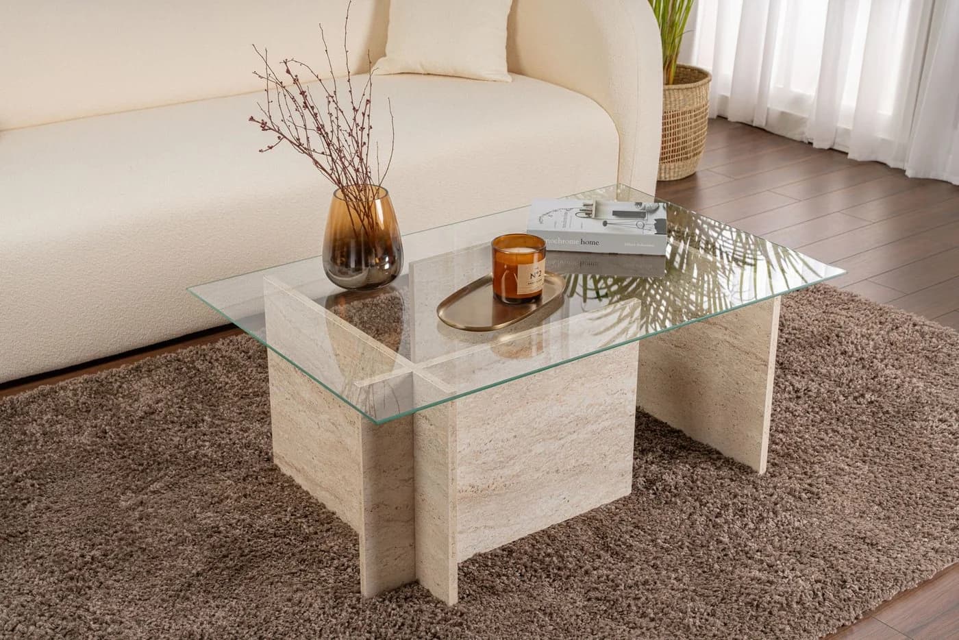 Skye Decor Couchtisch Glastisch 105 cm Breite 8 Farben