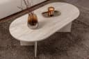 Skye Decor Couchtisch Sable Oval Beige Moderner Wohnzimmertisch Bild 4