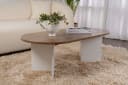 Skye Decor Couchtisch Sable Oval Modern Nussbaum Weiß Bild 1