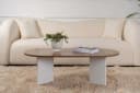 Skye Decor Couchtisch Sable Oval Modern Nussbaum Weiß Bild 3