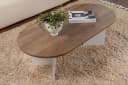 Skye Decor Couchtisch Sable Oval Modern Nussbaum Weiß Bild 4