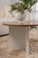 Skye Decor Couchtisch Sable Oval Modern Nussbaum Weiß Bild 5