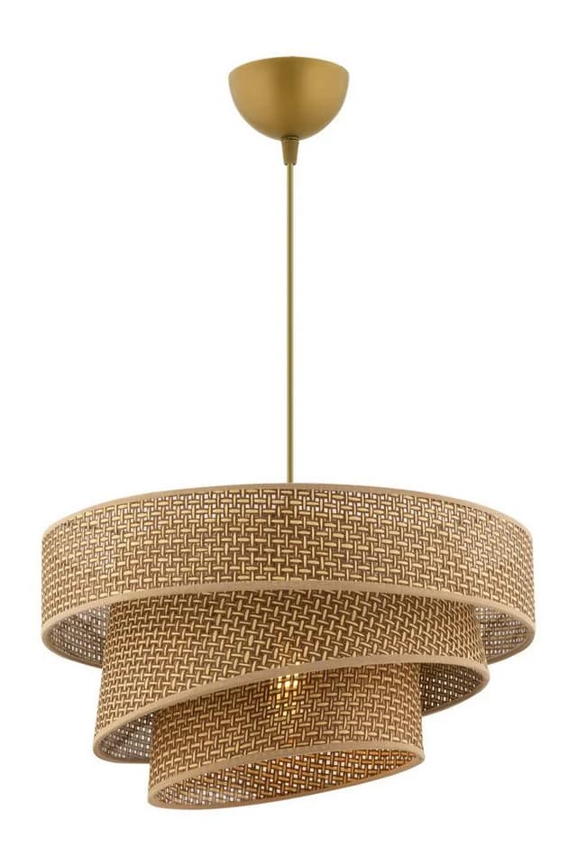 P & B Hängeleuchte Beige Metall Textil 72 cm - Bild 2