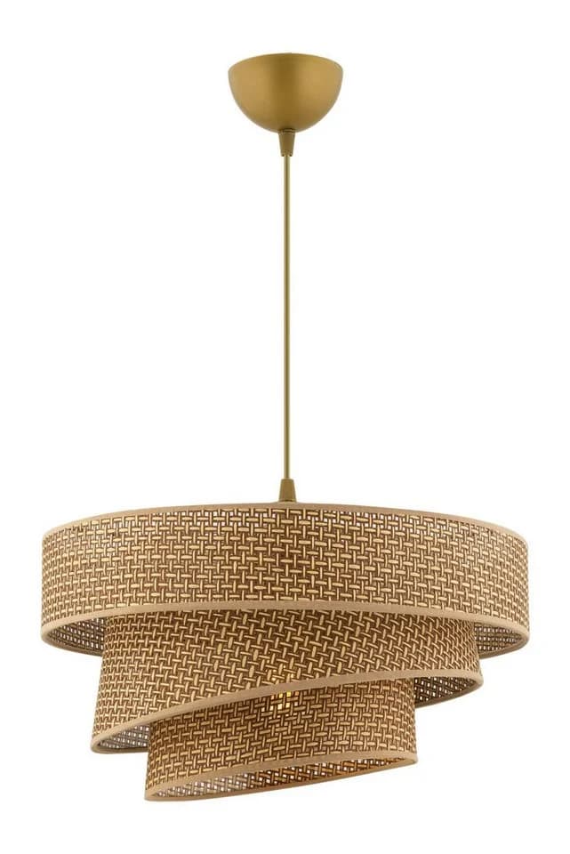 P & B Hängeleuchte Beige Metall Textil 72 cm - Bild 3