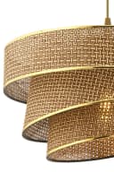 P & B Hängeleuchte Gold Beige Metall Textil 72 cm Bild 3
