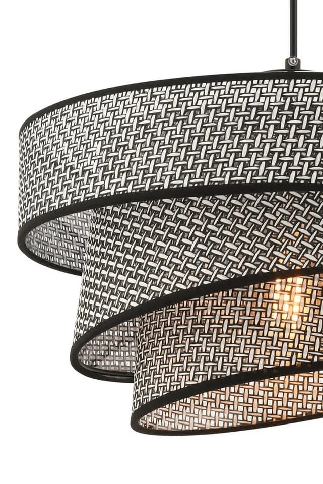 Opviq Pendelleuchte ohne Leuchtmittel Textilschirm Rattanoptik - Bild 4