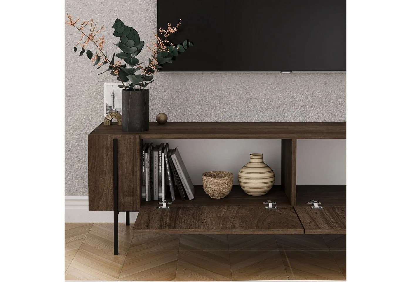 Skye Decor Lowboard Odessa Herman TV Unit Braun Metallfüße - Bild 5