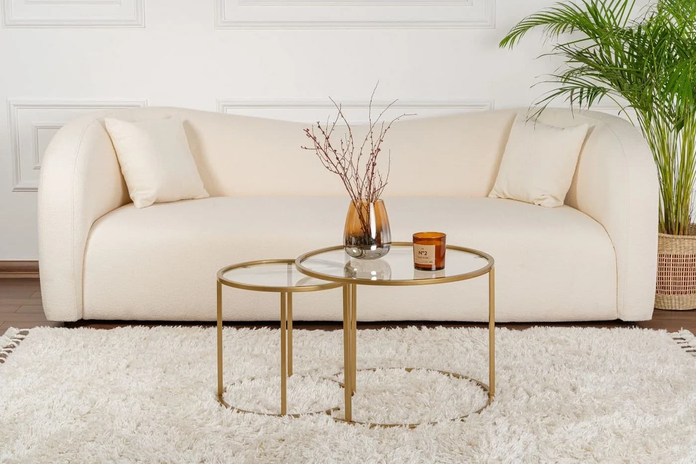 Skye Decor Couchtisch-Set 2-tlg. Glas Metall Modern - Bild 3