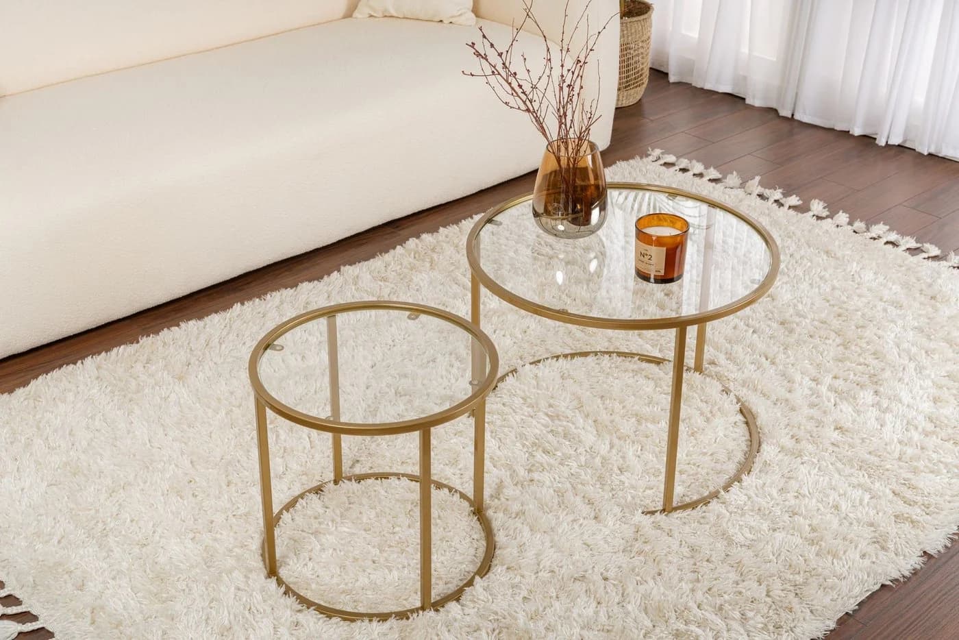 Skye Decor Couchtisch-Set 2-tlg. Glas Metall Modern - Bild 4