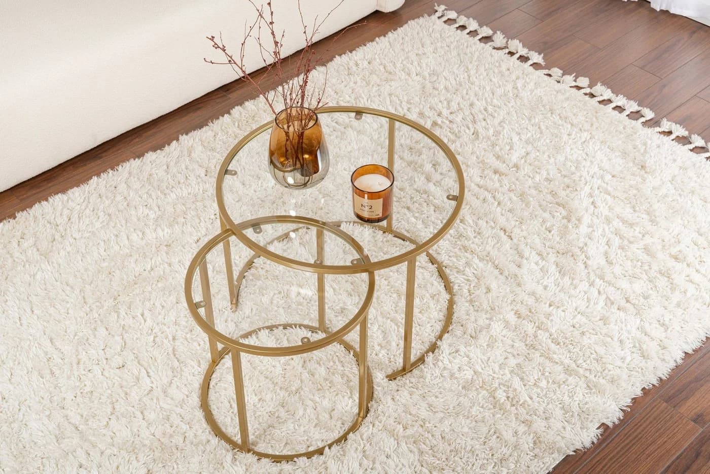 Skye Decor Couchtisch-Set 2-tlg. Glas Metall Modern - Bild 5