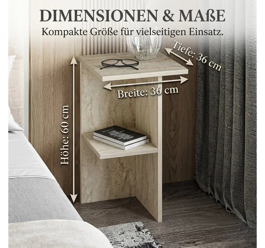 Skye Decor Nachttisch Moderner Nachtkommode Weiß - Bild 3