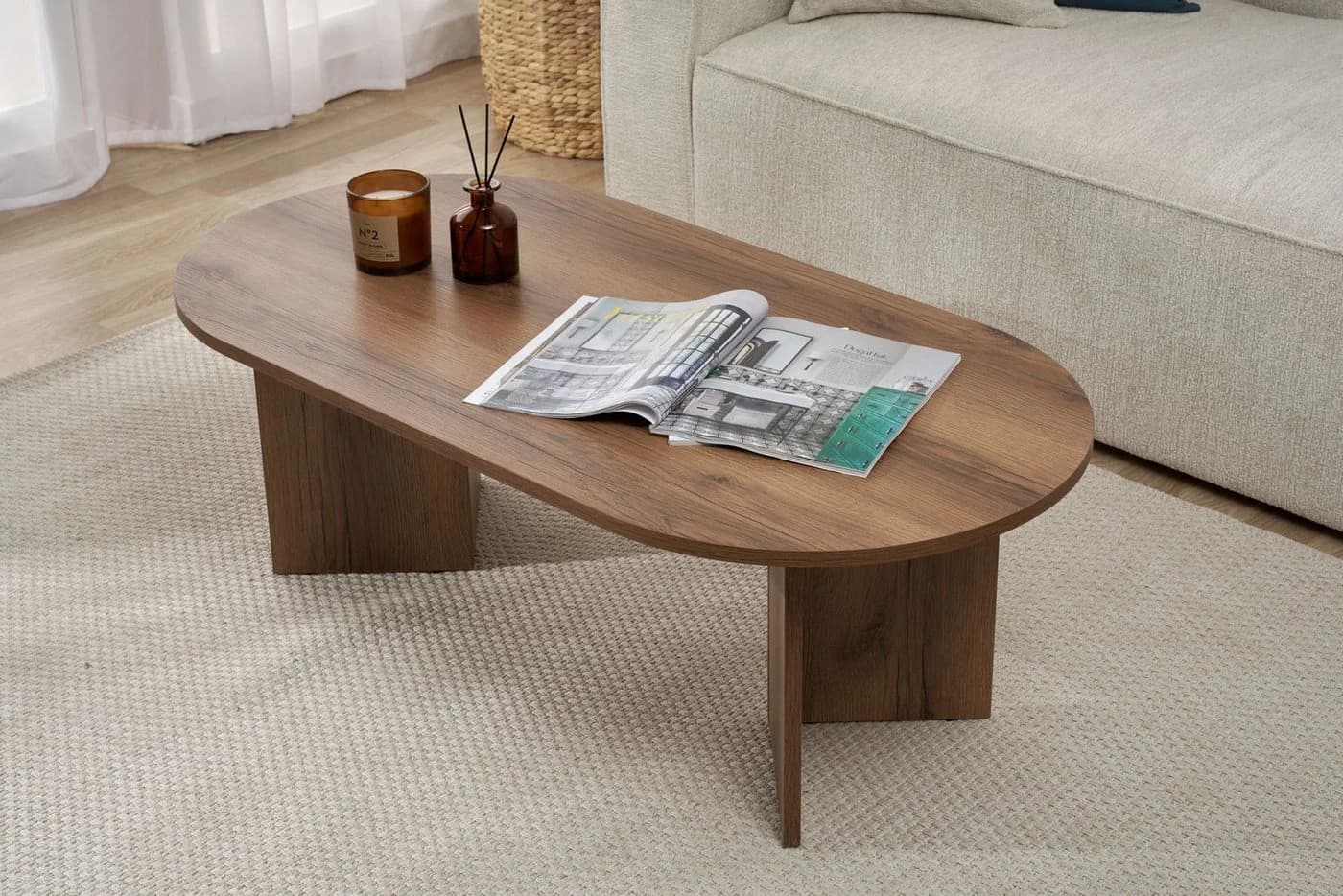 Skye Decor Couchtisch Sable Oval Moderner Wohnzimmertisch - Bild 4