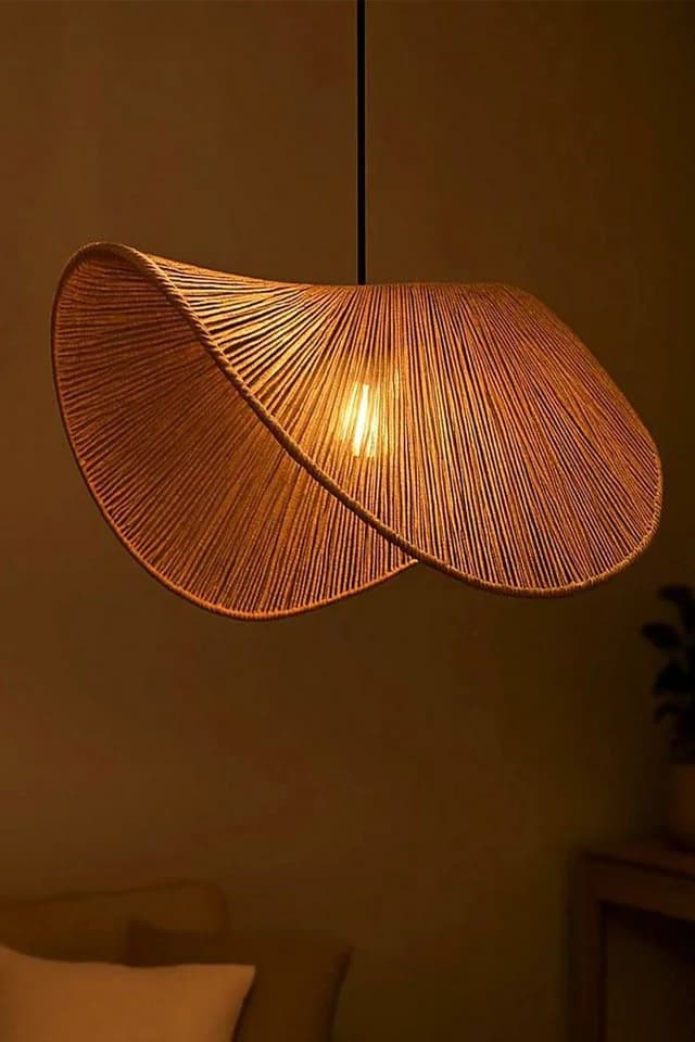 Opviq Pendelleuchte "Mustard" Verstellbare Höhe Raffia-Optik - Bild 4