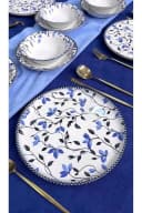 Hermia Concept Geschirr-Set Romantisch 18-tlg. Keramik Blau/Weiß Bild 3