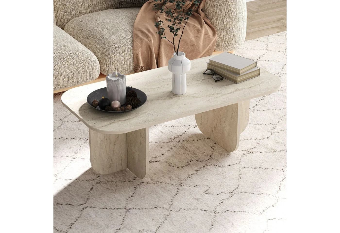 Skye Decor Couchtisch Becaj Sandstein & Saphir-Eiche - Bild 4