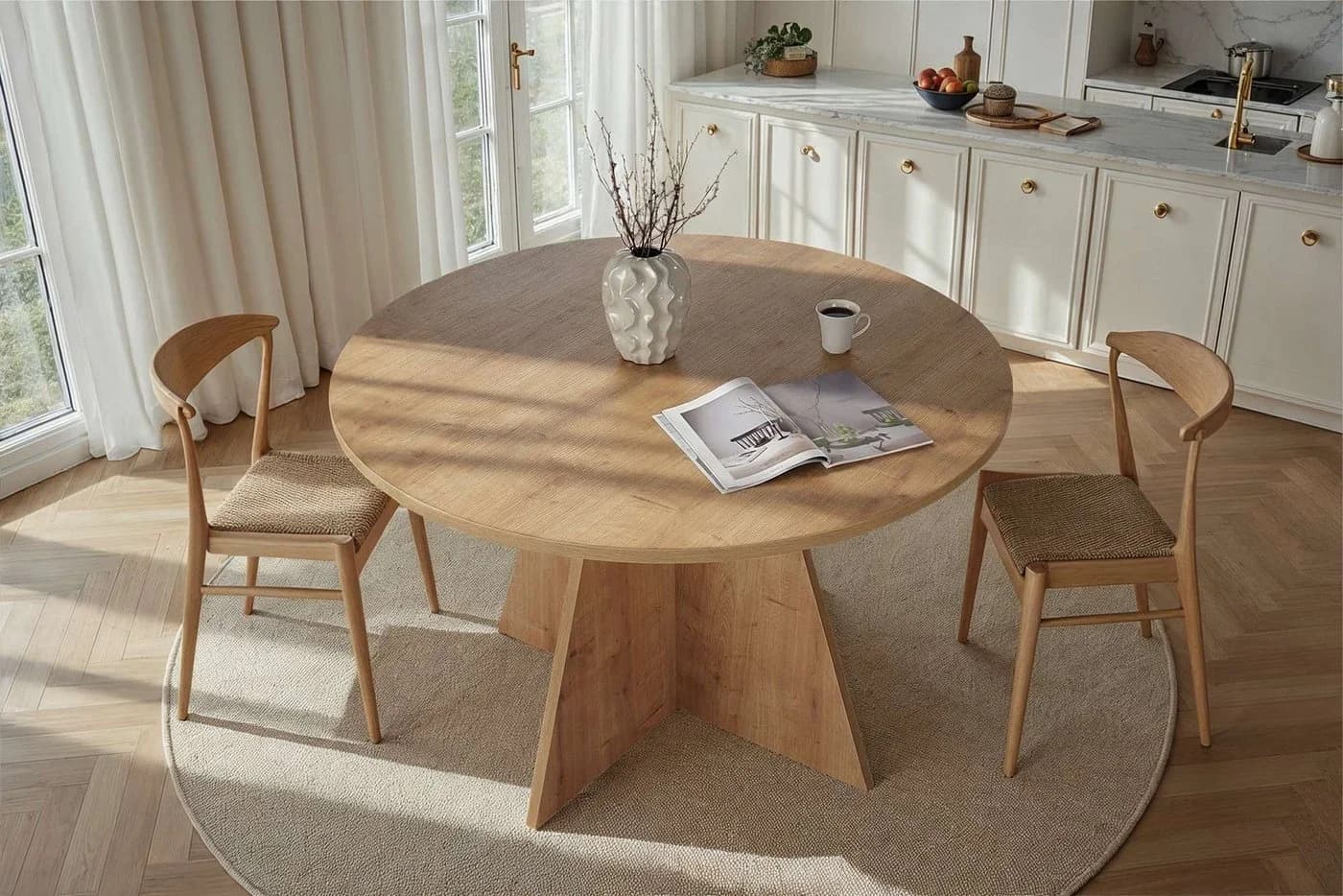 Skye Decor Esstisch Virella 120x120 cm Melaminbeschichtet