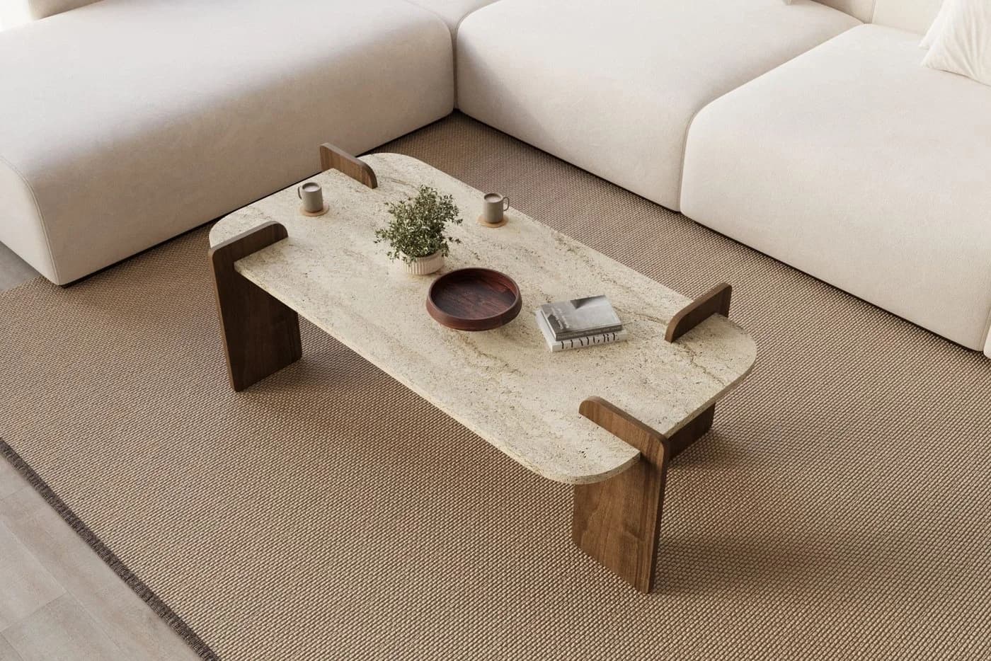 Skye Decor Couchtisch Siam Leapiri Rechteckig Travertin Walnuss - Bild 4