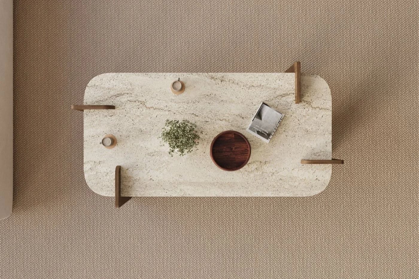 Skye Decor Couchtisch Siam Leapiri Rechteckig Travertin Walnuss - Bild 5