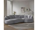 Skye Decor Ecksofa L-Form Grau Bouclé 30 DNS Schaum Pflegeleicht Bild 2