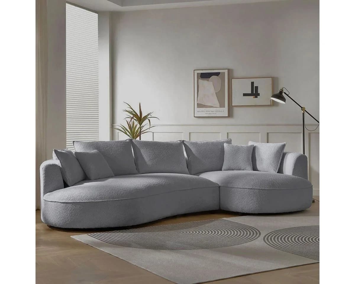 Skye Decor Ecksofa L-Form Grau Bouclé 30 DNS Schaum Pflegeleicht - Bild 2