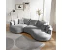 Skye Decor Ecksofa L-Form Grau Bouclé 5-Sitzer Bild 1