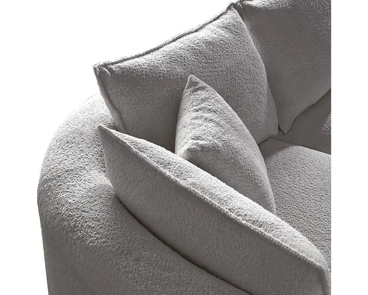 Skye Decor Ecksofa L-Form Grau Bouclé 5-Sitzer - Bild 3